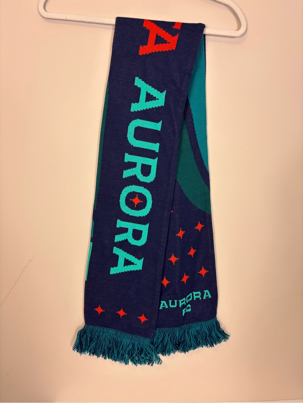 Minnesota Aurora FC Soccer Teal & Navy Team Winter Scarf Unisex